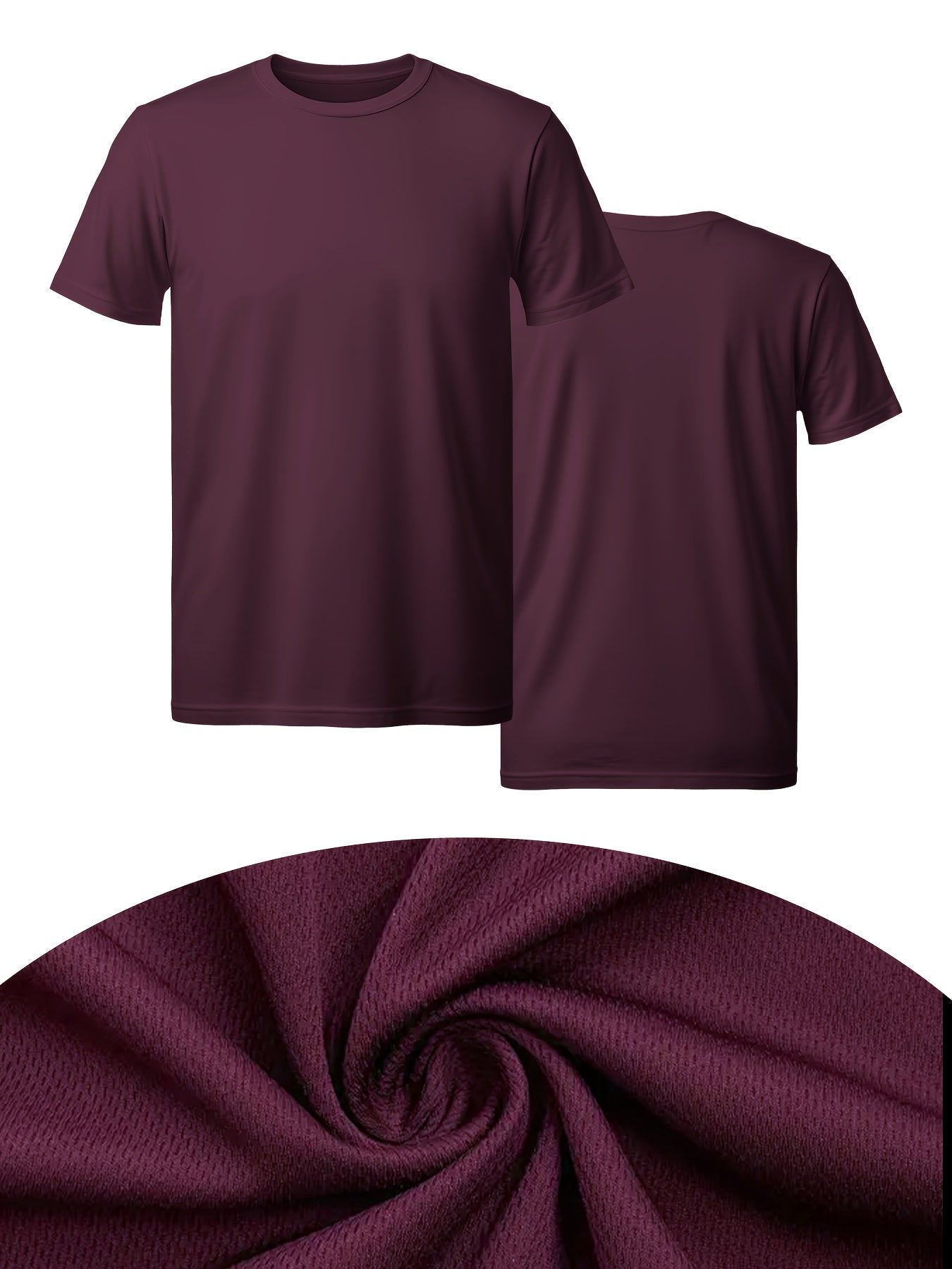 Men's Solid Color Performance T-Shirt - Crew Neck Short Sleeve – Athletic Polyester Quick – view 2