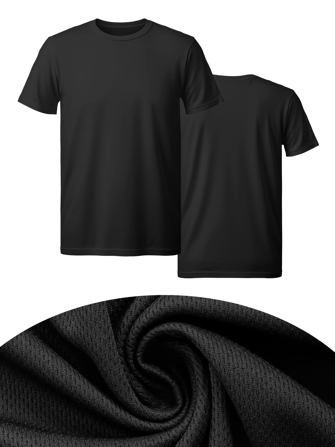 Men's Solid Color Performance T-Shirt - Crew Neck Short Sleeve – Athletic Polyester Quick – view 4