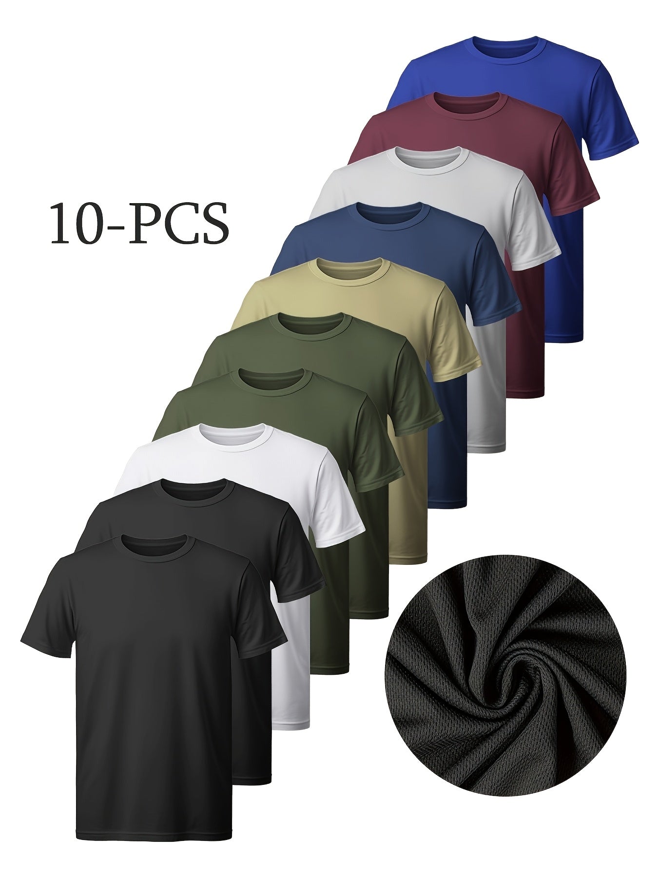 Men's Solid Color Performance T-Shirt - Crew Neck Short Sleeve – Colorway 80901 – main product image