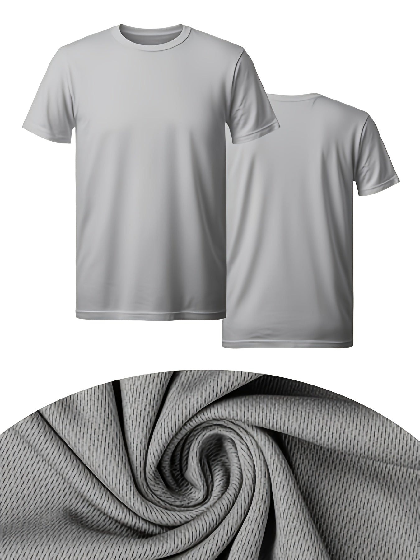 Men's Solid Color Performance T-Shirt - Crew Neck Short Sleeve – Colorway 80901 detail view