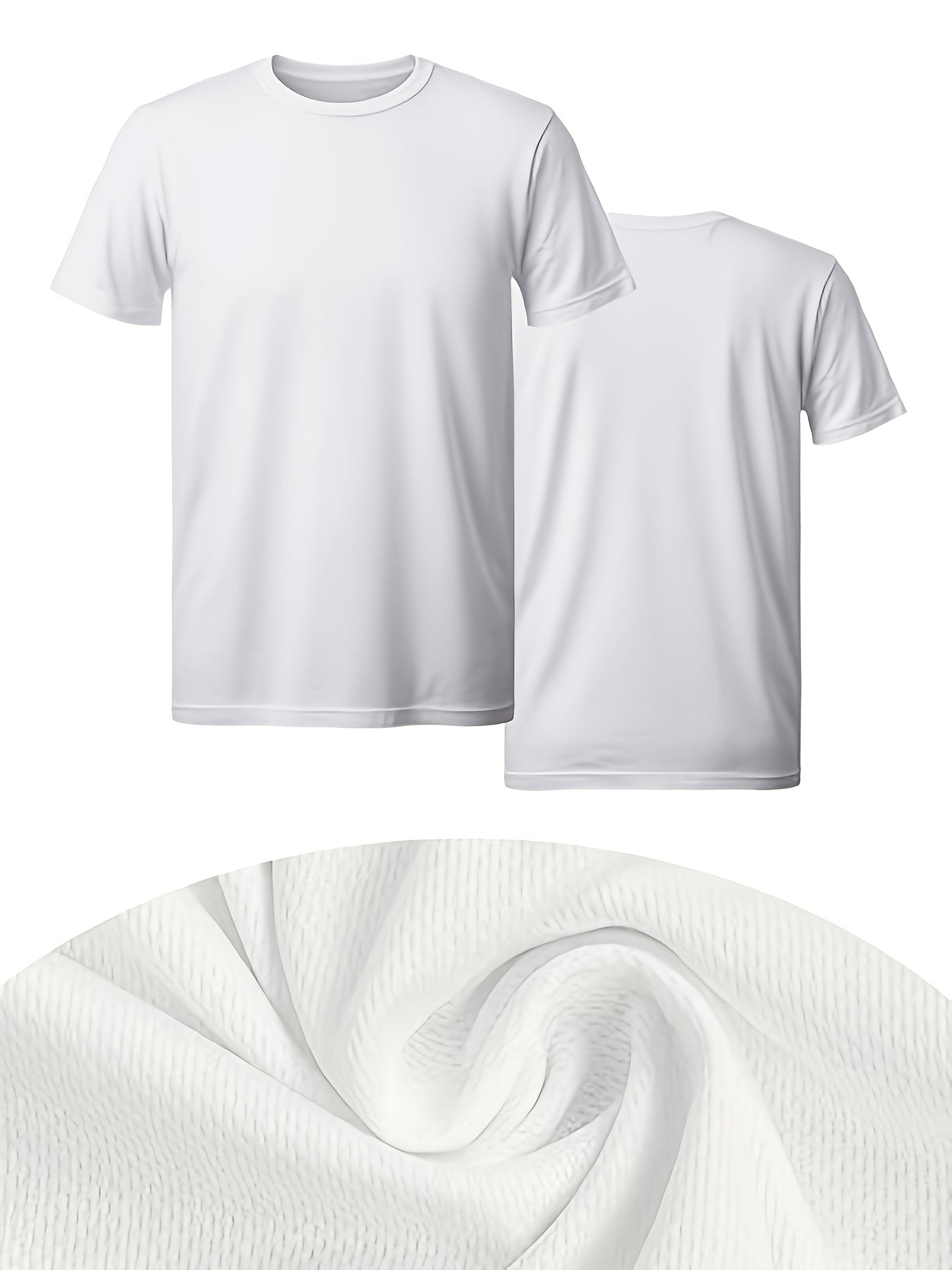 Men's Solid Color Performance T-Shirt - Crew Neck Short Sleeve – Colorway 80901 detail view