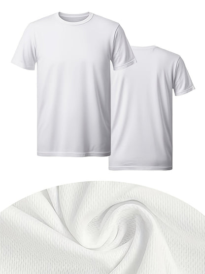 Men's Solid Color Performance T-Shirt - Crew Neck Short Sleeve – Colorway 80901 detail view