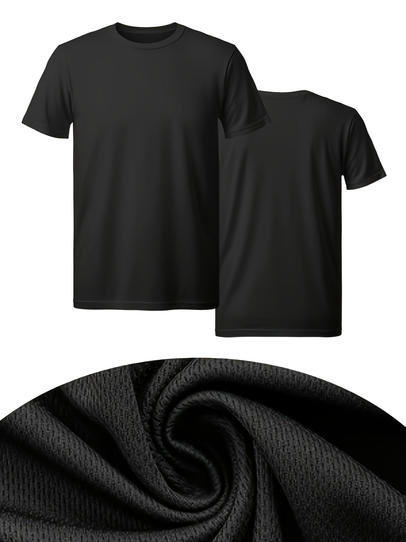 Men's Solid Color Performance T-Shirt - Crew Neck Short Sleeve – Colorway 80901 detail view