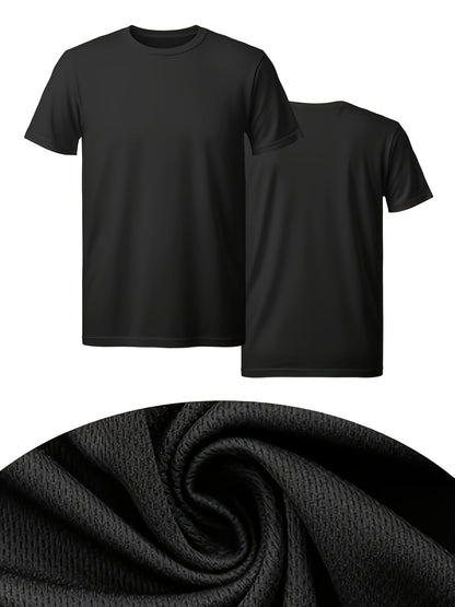 Men's Solid Color Performance T-Shirt - Crew Neck Short Sleeve – Colorway 80901 detail view