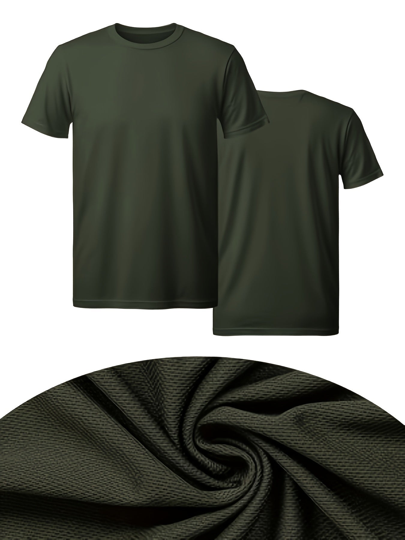 Men's Solid Color Performance T-Shirt - Crew Neck Short Sleeve – Colorway 80901 detail view