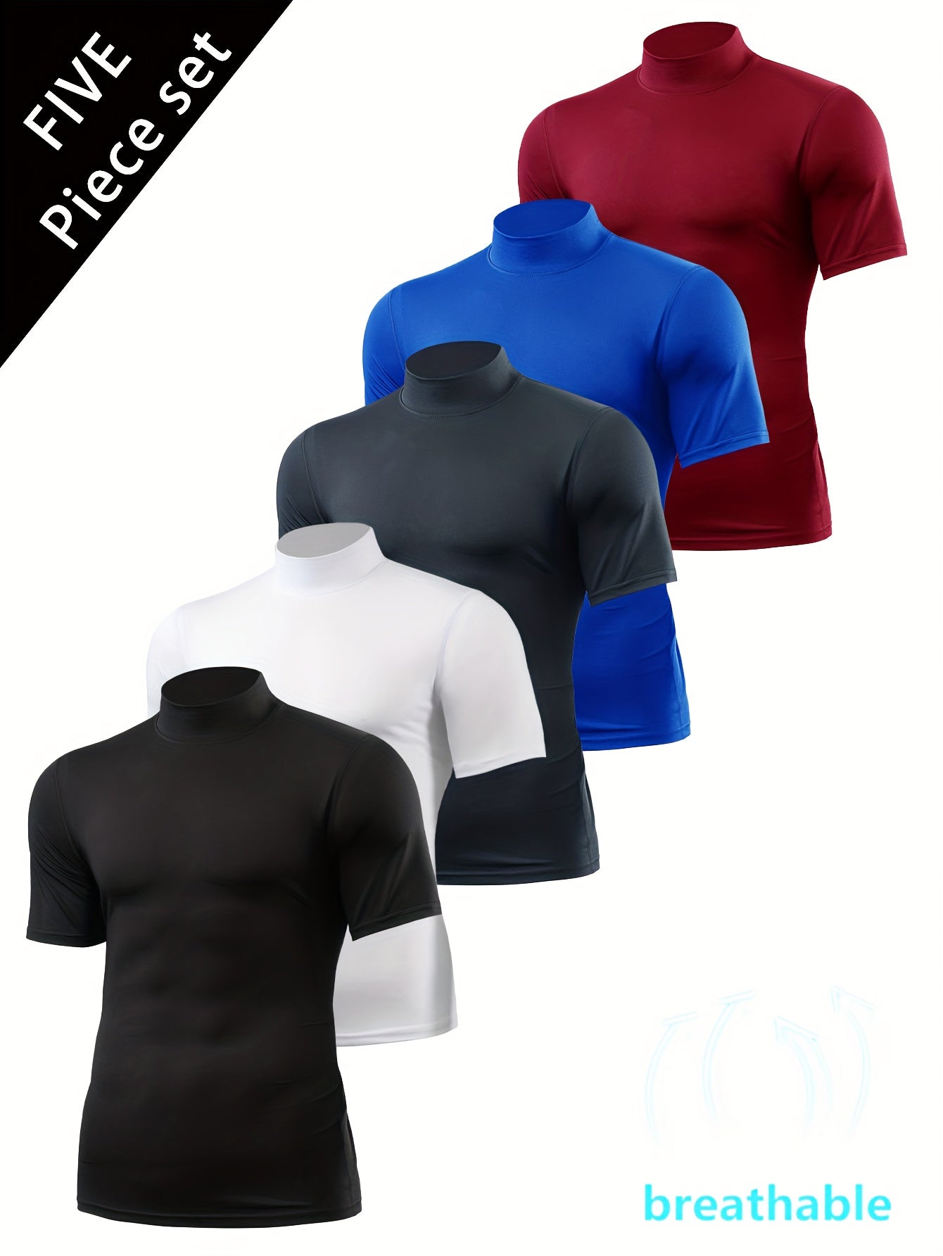 Men's Solid Color Performance T-Shirt - Crew Neck Slim Fit – main product image
