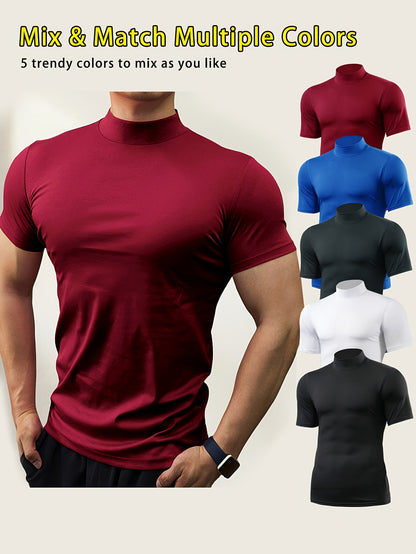 Men's Solid Color Performance T-Shirt - Crew Neck Slim Fit detail view