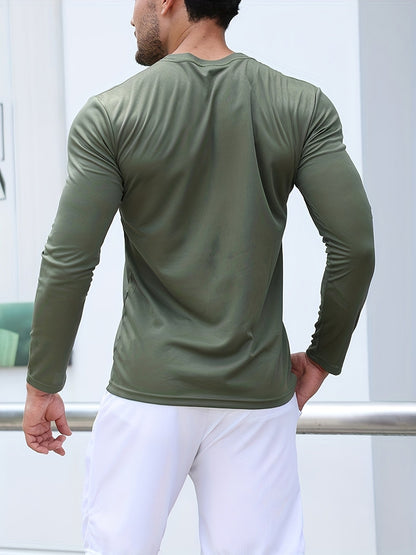 Men's Solid Color Shirt - Classic Neck Long Sleeve – Sizes S–XXXL detail view