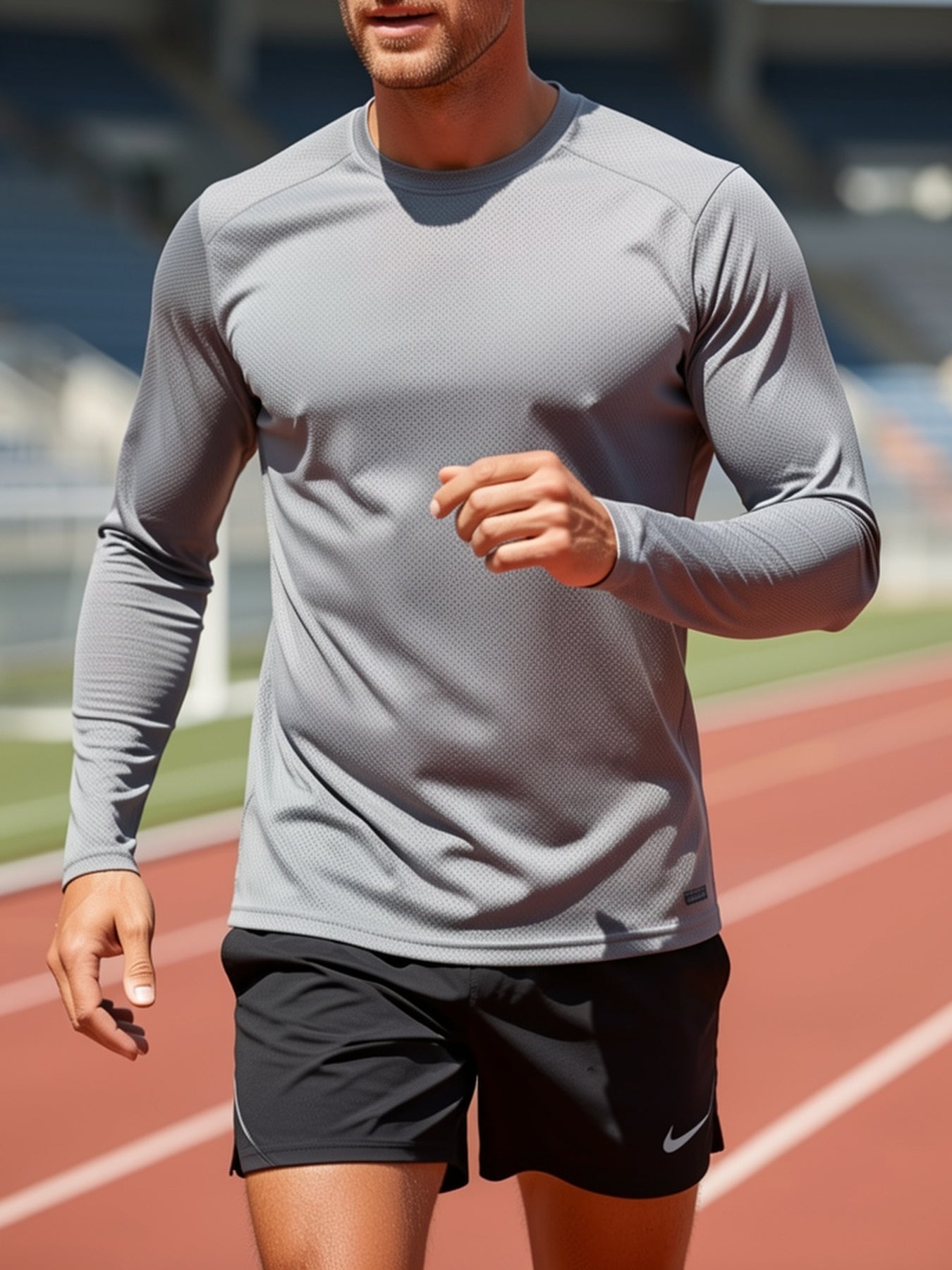 Men's Solid Color Shirt - Classic Neck Long Sleeve – Sizes S–XXXL detail view