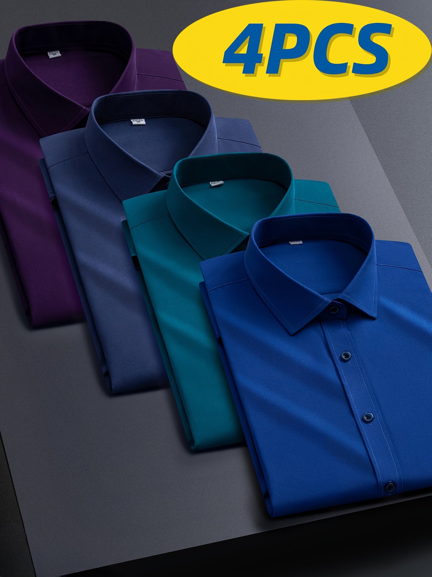 Men's Solid Color Shirt - Collared Long Sleeve – BYZ / BLFL – view 2