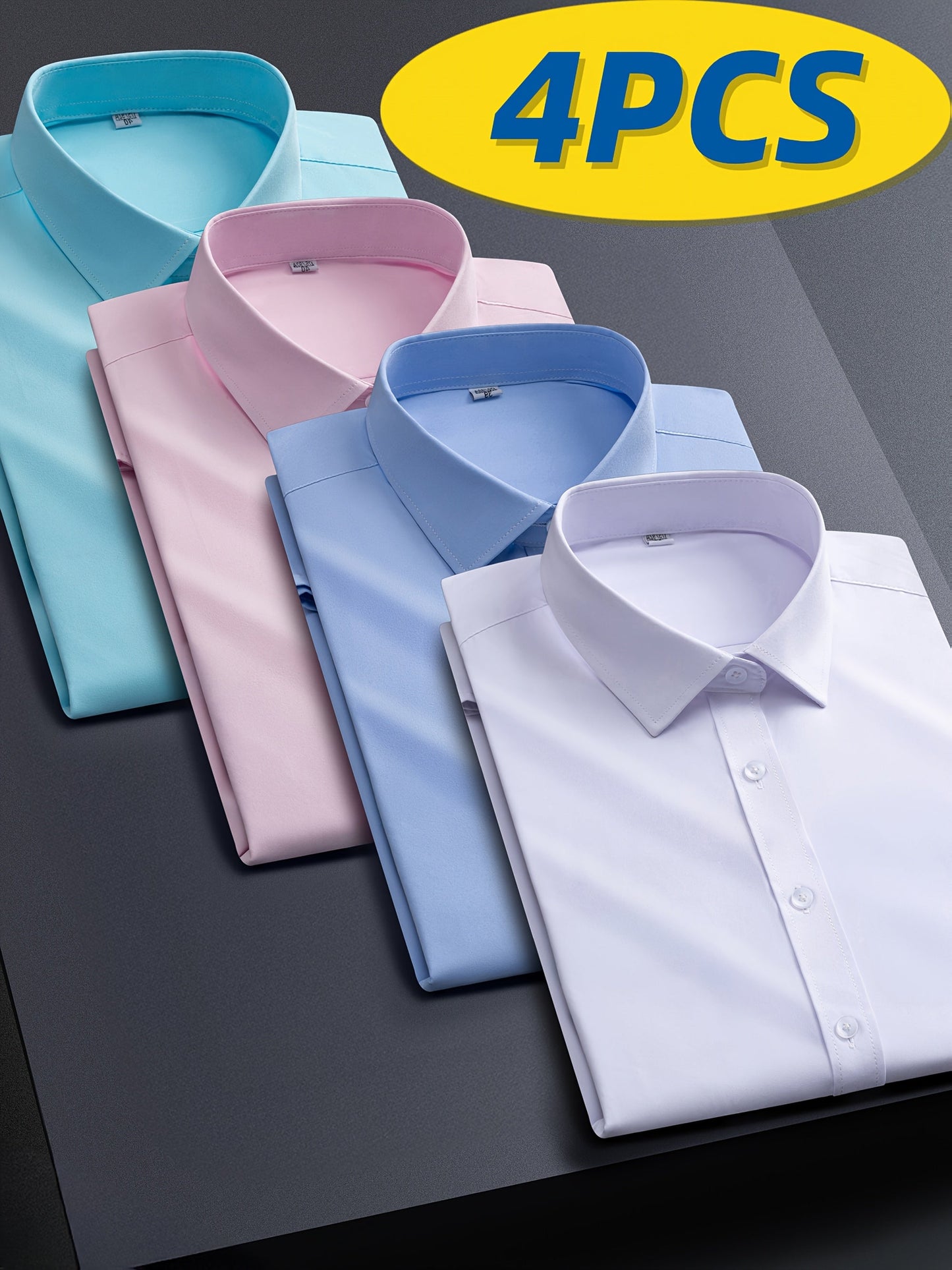 Men's Solid Color Shirt - Collared Long Sleeve – BYZ / BLFL – view 4