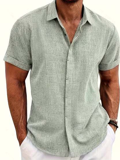 Men's Solid Color Shirt - Collared Short Sleeve – view 11