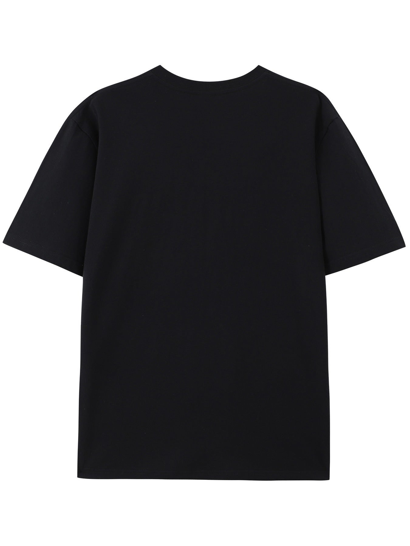 Men's Solid Color Shirt - Crew Neck Short Sleeve – Black Colorway 45157 – view 7