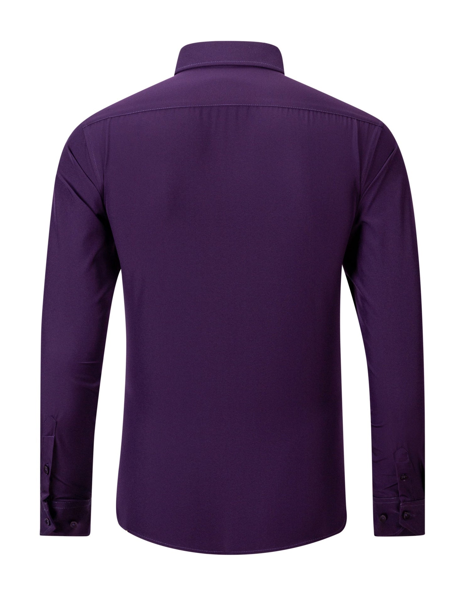 Men's Solid Color Shirt - Long Sleeve – White / Blue – view 5