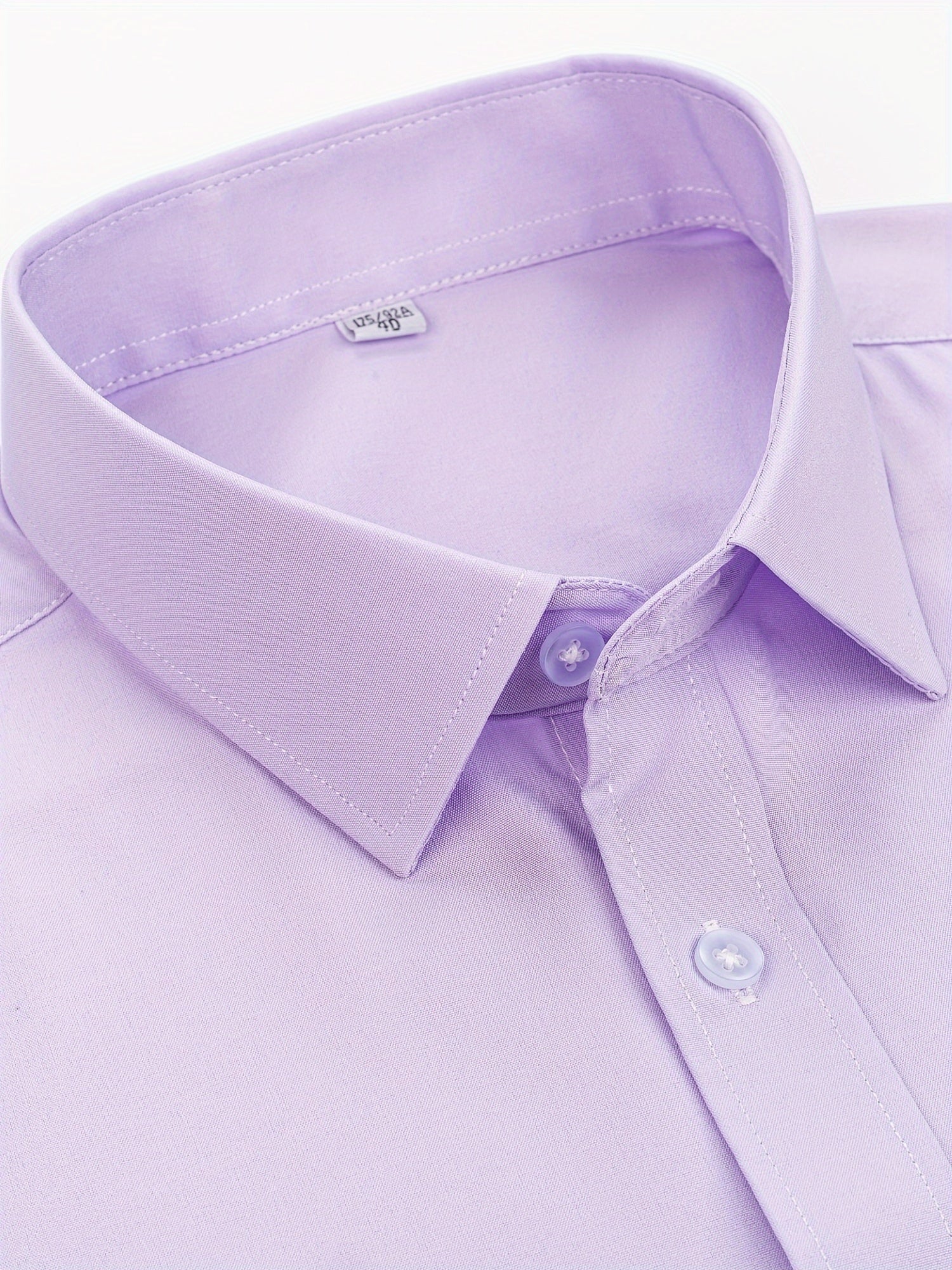 Men's Solid Color Shirt - Long Sleeve – White / Blue – view 13