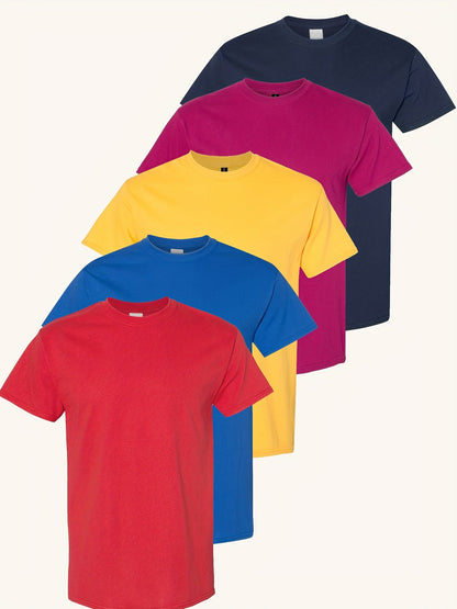 Men's Solid Color T-Shirt - Classic Neck Short Sleeve – Regular Fit – view 5