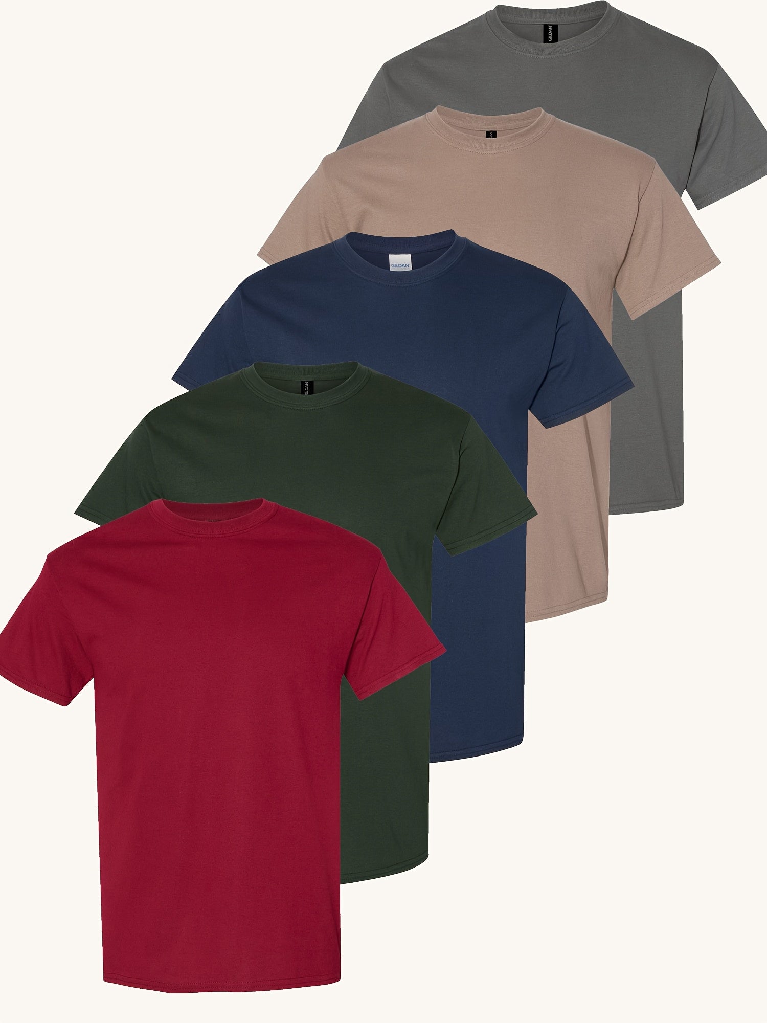 Men's Solid Color T-Shirt - Classic Neck Short Sleeve – Regular Fit – view 6