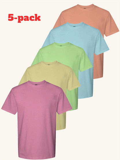 Men's Solid Color T-Shirt - Classic Neck Short Sleeve – Regular Fit – view 9