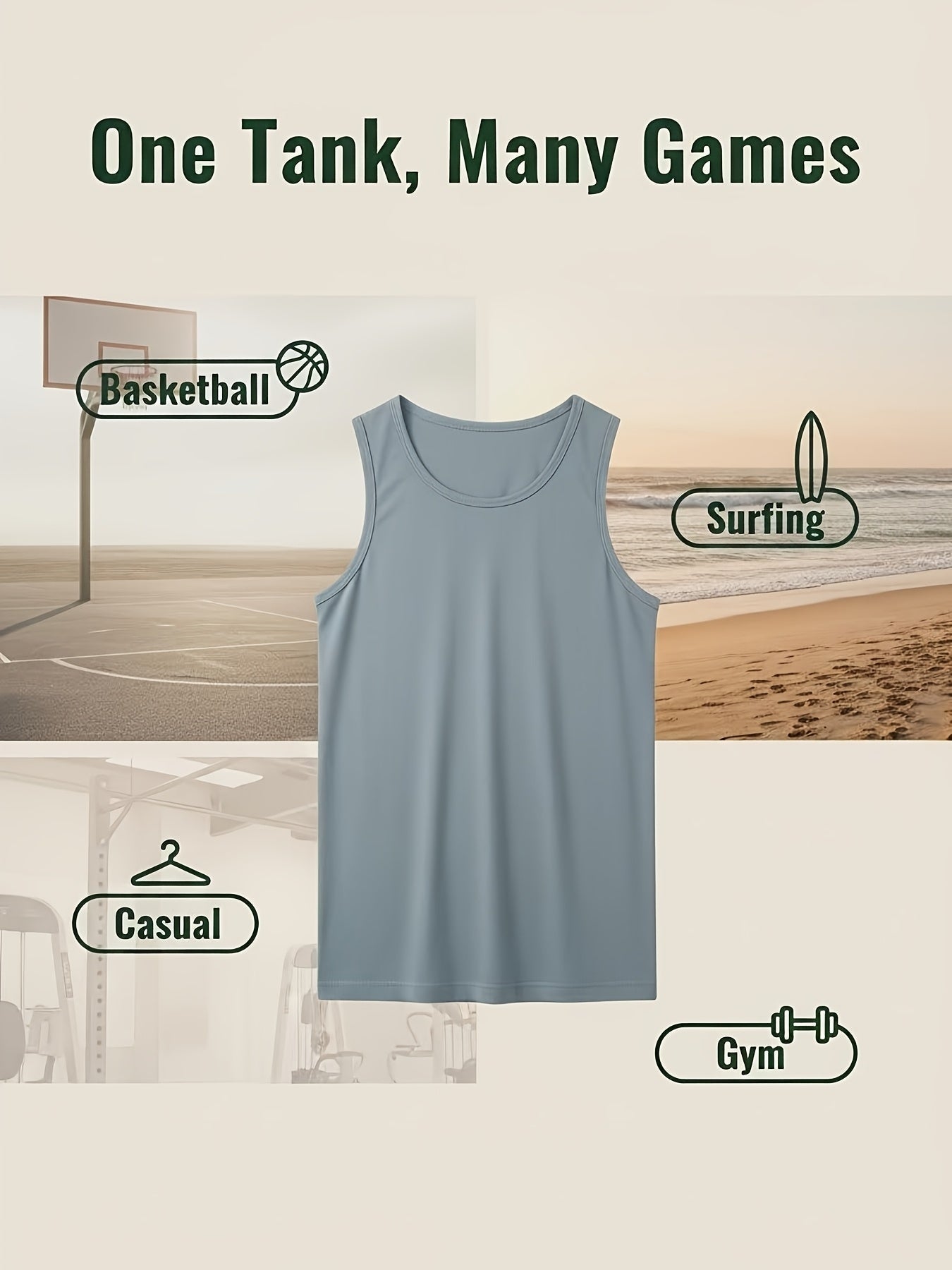 Men's Solid Color T-Shirt - Sleeveless – view 6