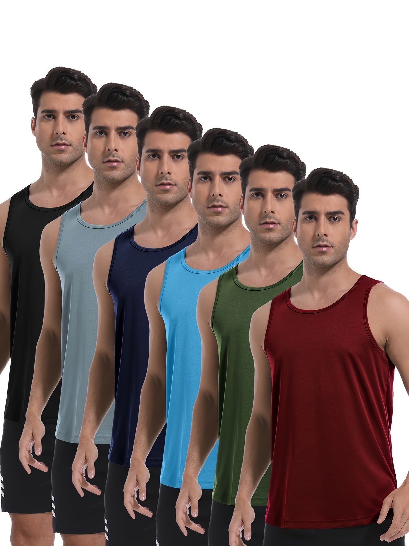 Men's Solid Color T-Shirt - Sleeveless – view 7