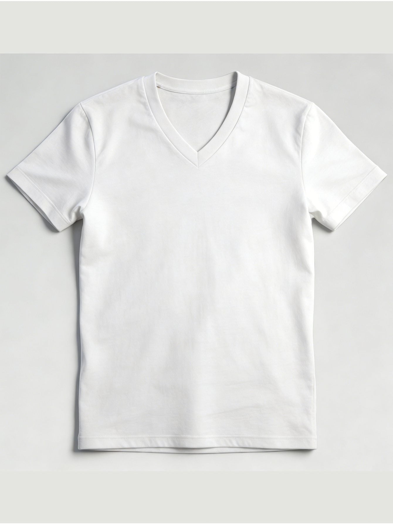 Men's Solid Color T-Shirt - V-Neck Short Sleeve – view 2