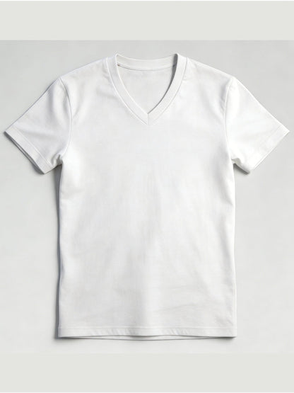 Men's Solid Color T-Shirt - V-Neck Short Sleeve – view 2
