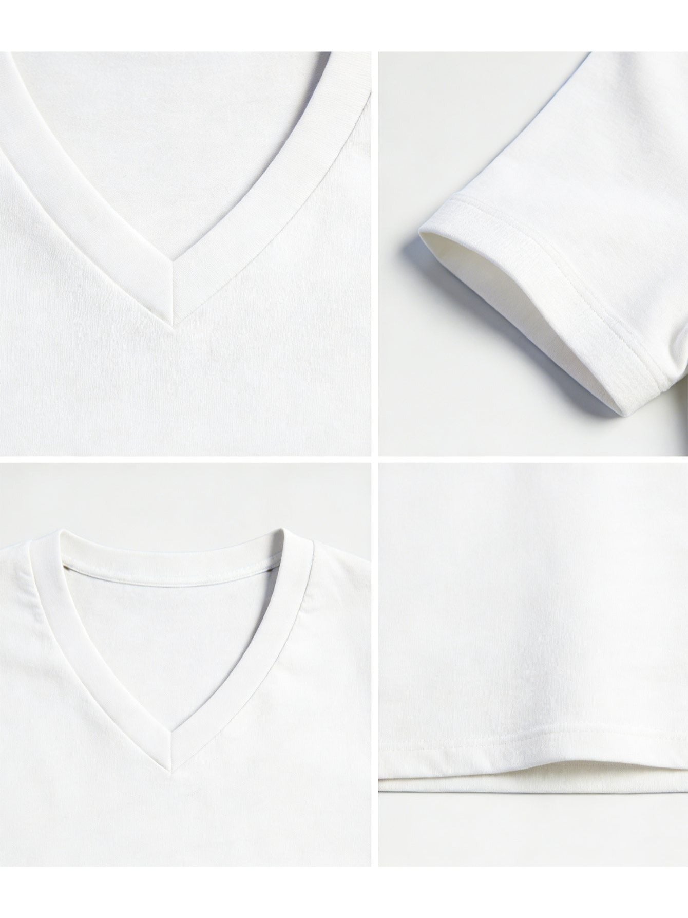 Men's Solid Color T-Shirt - V-Neck Short Sleeve – view 3