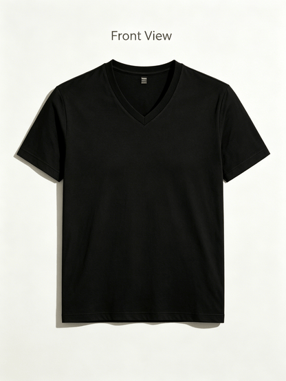 Men's Solid Color T-Shirt - V-Neck Short Sleeve – view 10