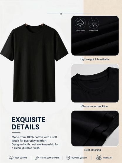 Men's Solid Color T-Shirt - V-Neck Short Sleeve – view 16