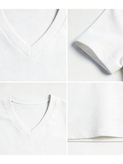 Men's Solid Color T-Shirt - V-Neck Short Sleeve – view 19