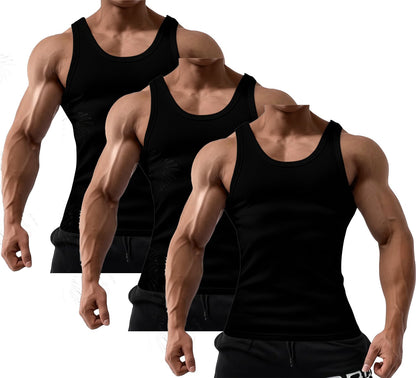 Men's Solid Color Tank Top - Classic Neck Sleeveless – 100% cotton – view 10
