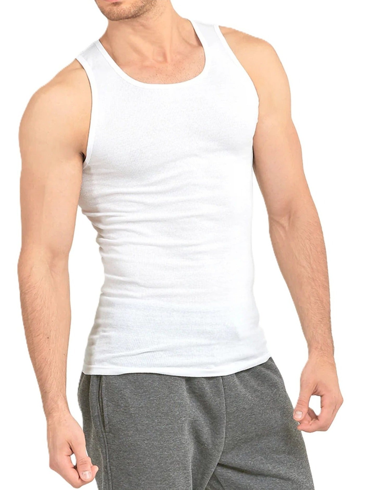 Men's Solid Color Tank Top - Classic Neck Sleeveless – Sizes S–XL – view 5