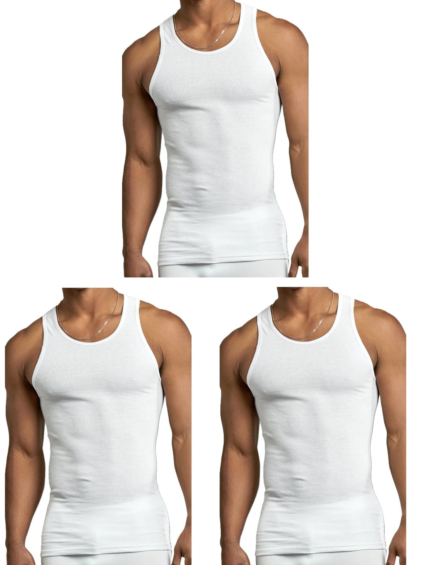 Men's Solid Color Tank Top - Classic Neck Sleeveless – Sizes S–XL – BLACK option – view 4