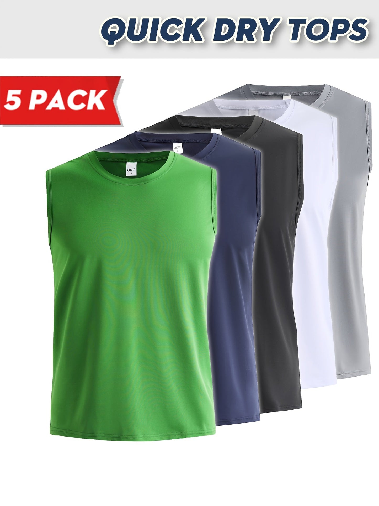 Men's Solid Color Tank Top - Crew Neck Sleeveless – main product image