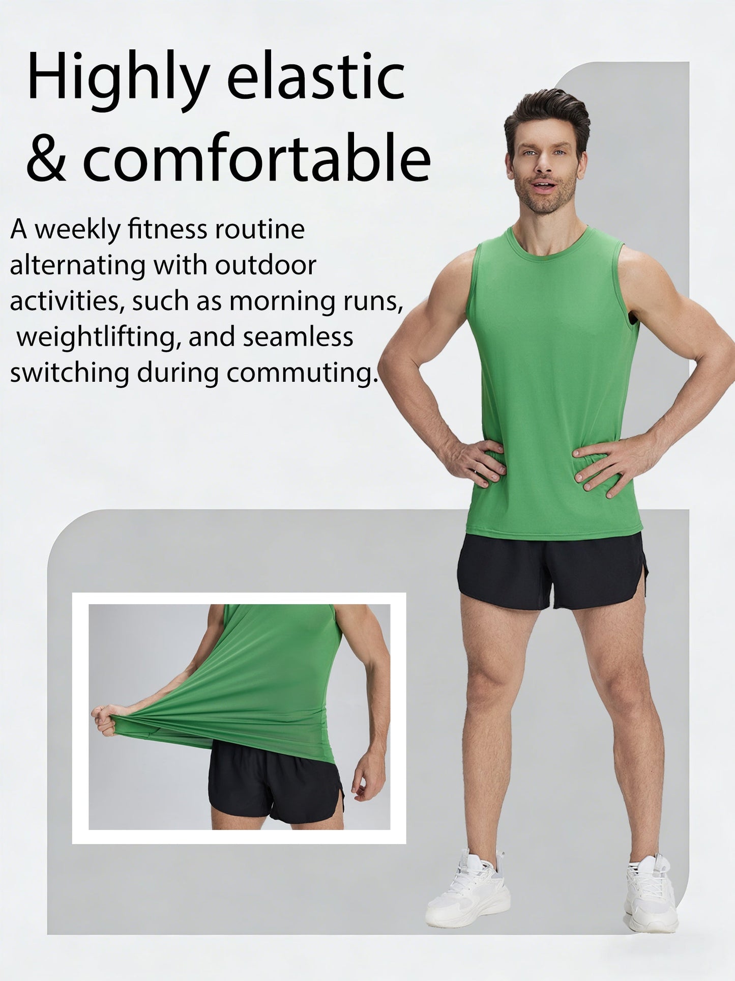 Men's Solid Color Tank Top - Crew Neck Sleeveless – view 5