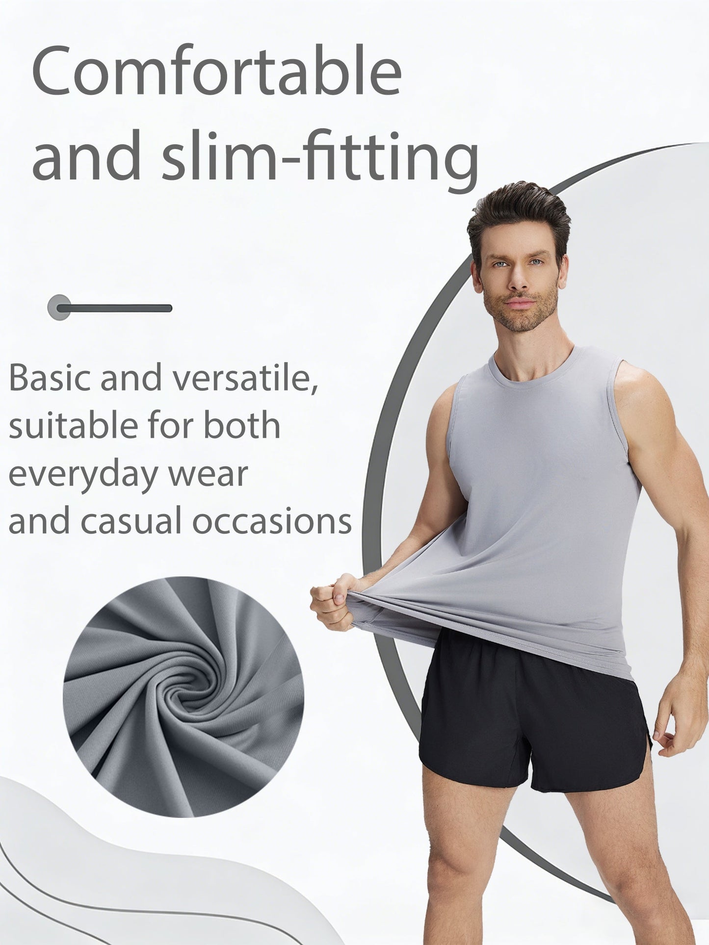 Men's Solid Color Tank Top - Crew Neck Sleeveless – view 9