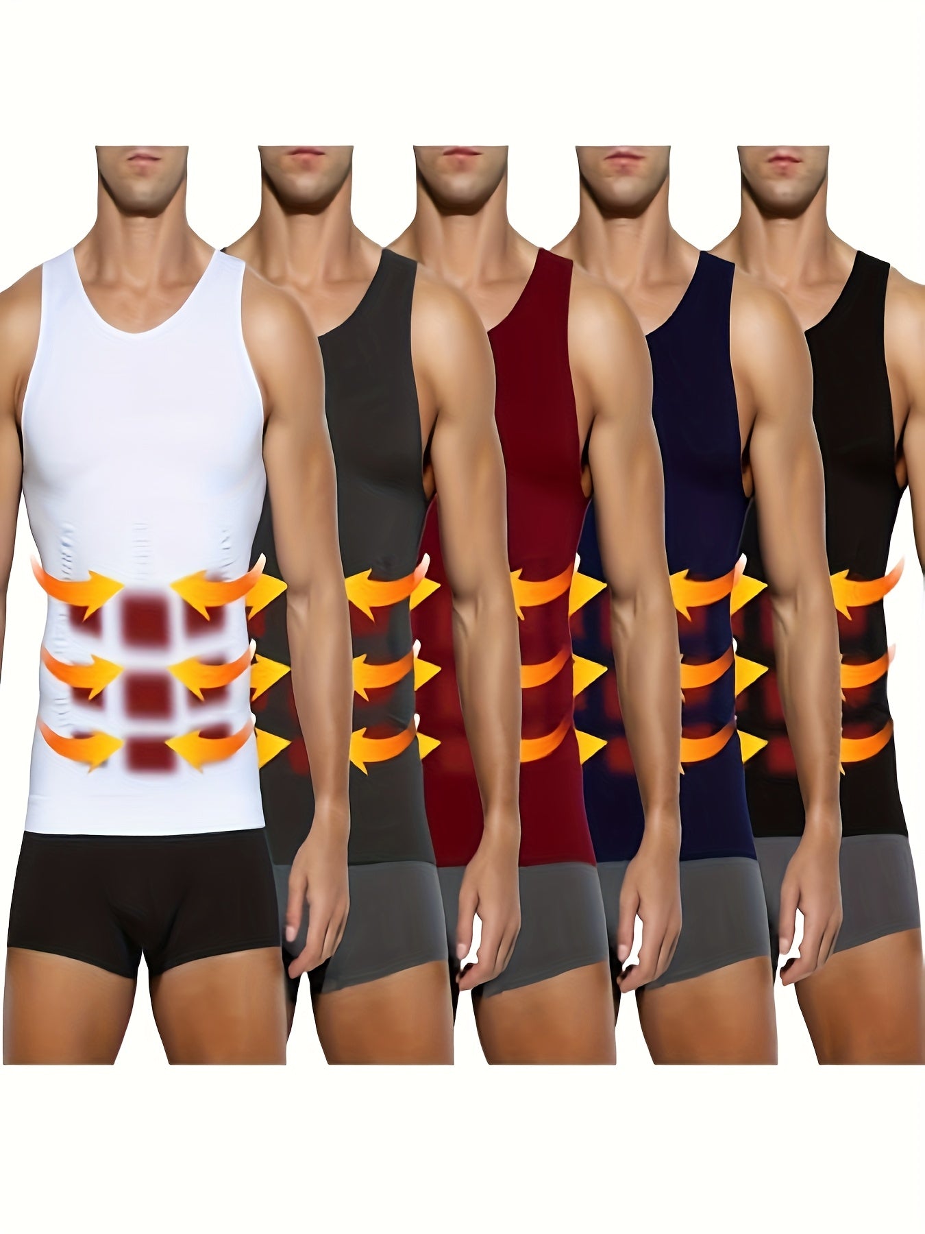 Men's Solid Color Tank Top - Sleeveless – black & white & grey & red & blue – black option – main product image