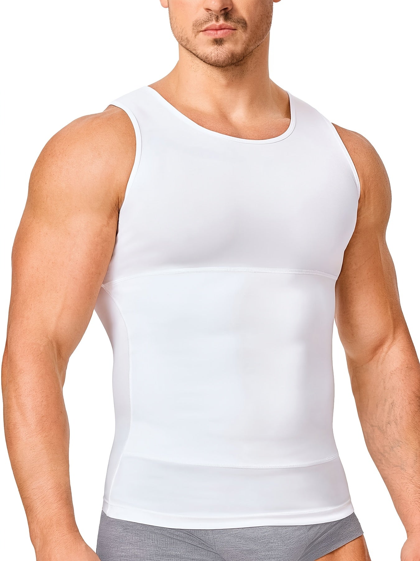 Men's Solid Color Tank Top - Sleeveless – Black Knit – Black option – main product image