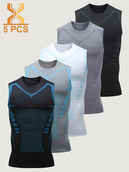 Men's Solid Color Tank Top - Sleeveless – Mixed colors – view 4