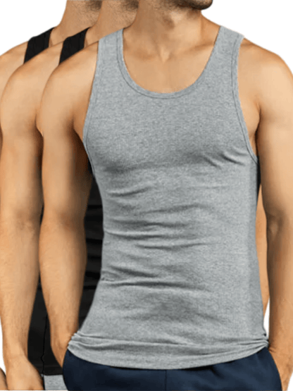Men's Solid Color Tank Top - Sleeveless – Multicolor Cotton – view 9
