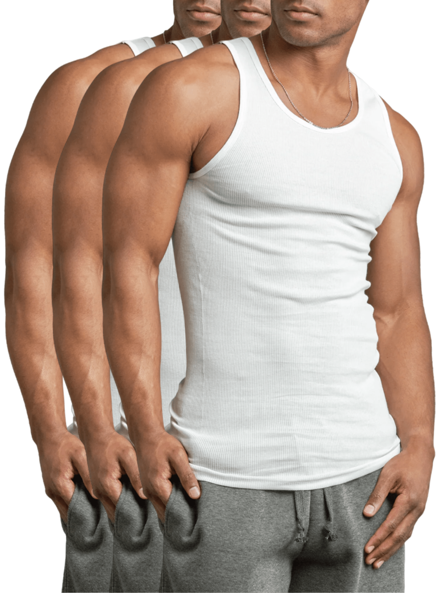 Men's Solid Color Tank Top - Sleeveless – Multicolor Cotton – view 12