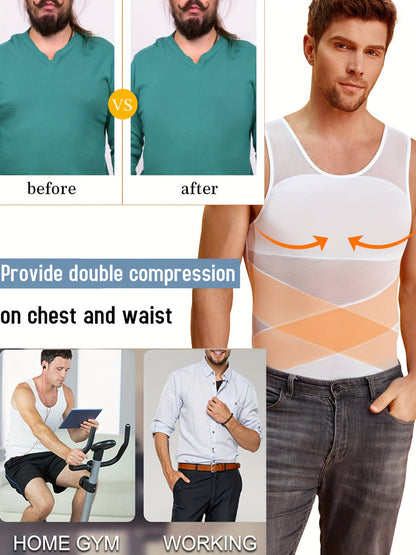 Men's Solid Color Tank Top - Sleeveless – White – view 15