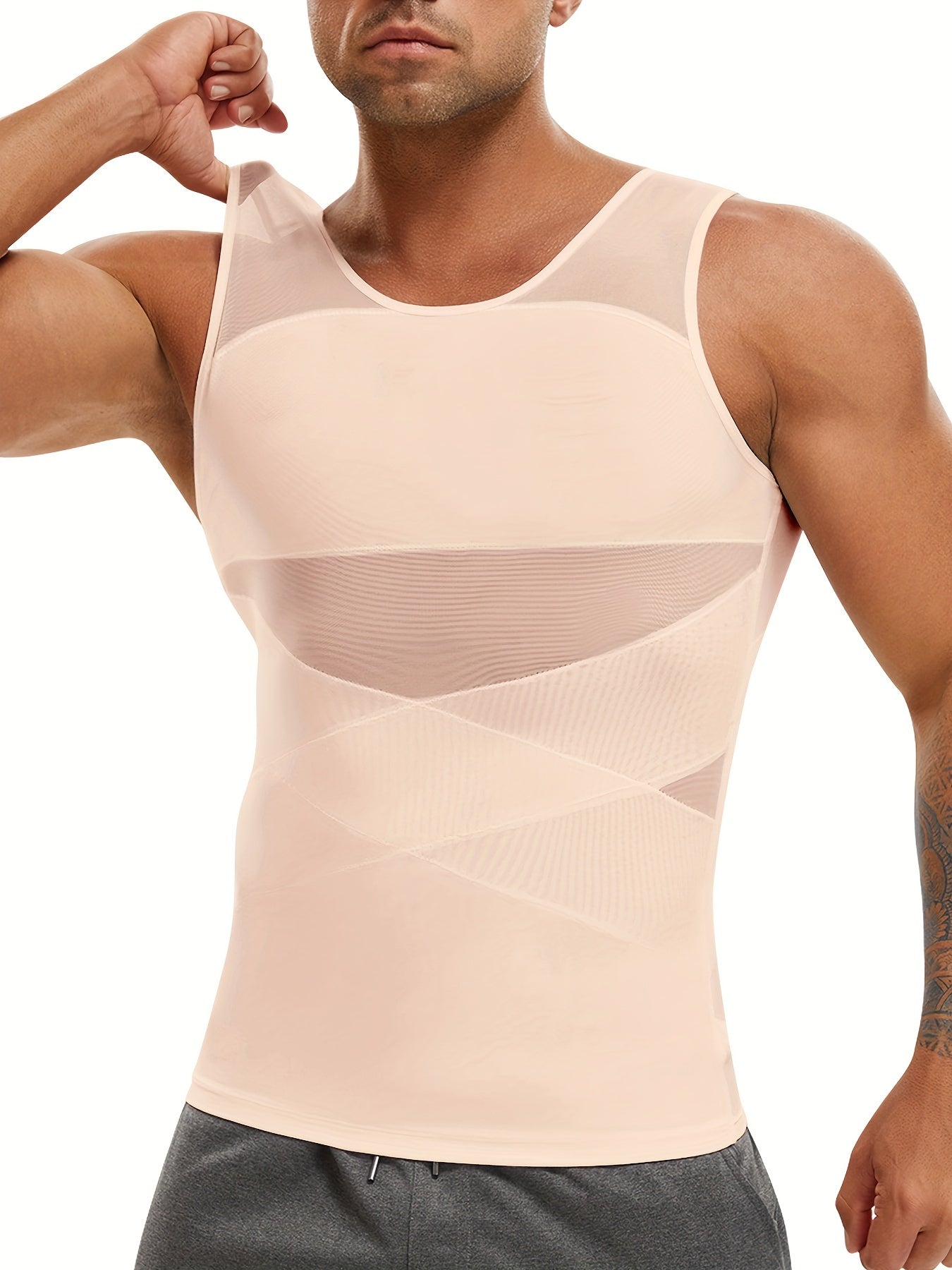 Men's Solid Color Tank Top - Sleeveless – White – view 16