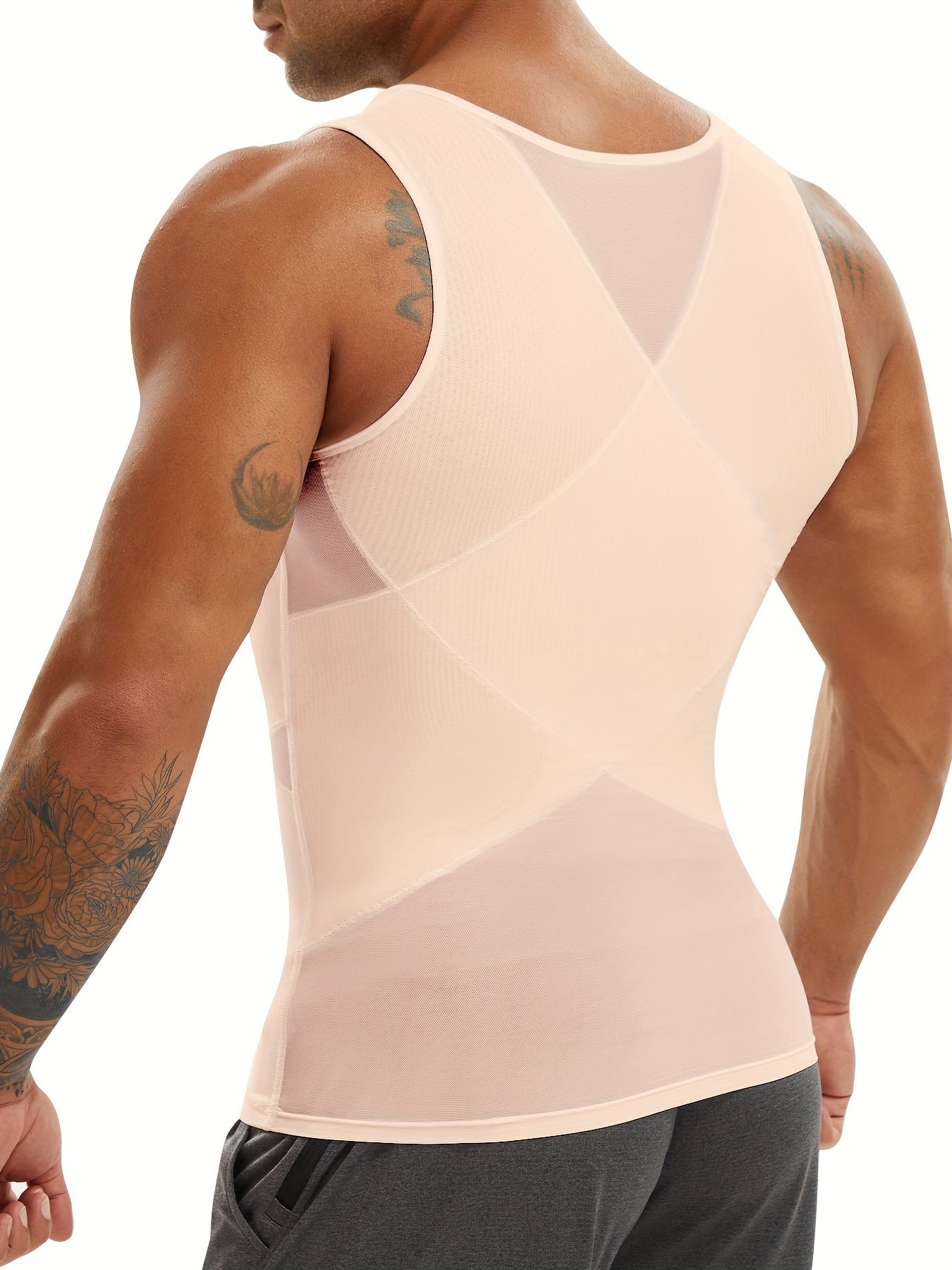 Men's Solid Color Tank Top - Sleeveless – White – view 17