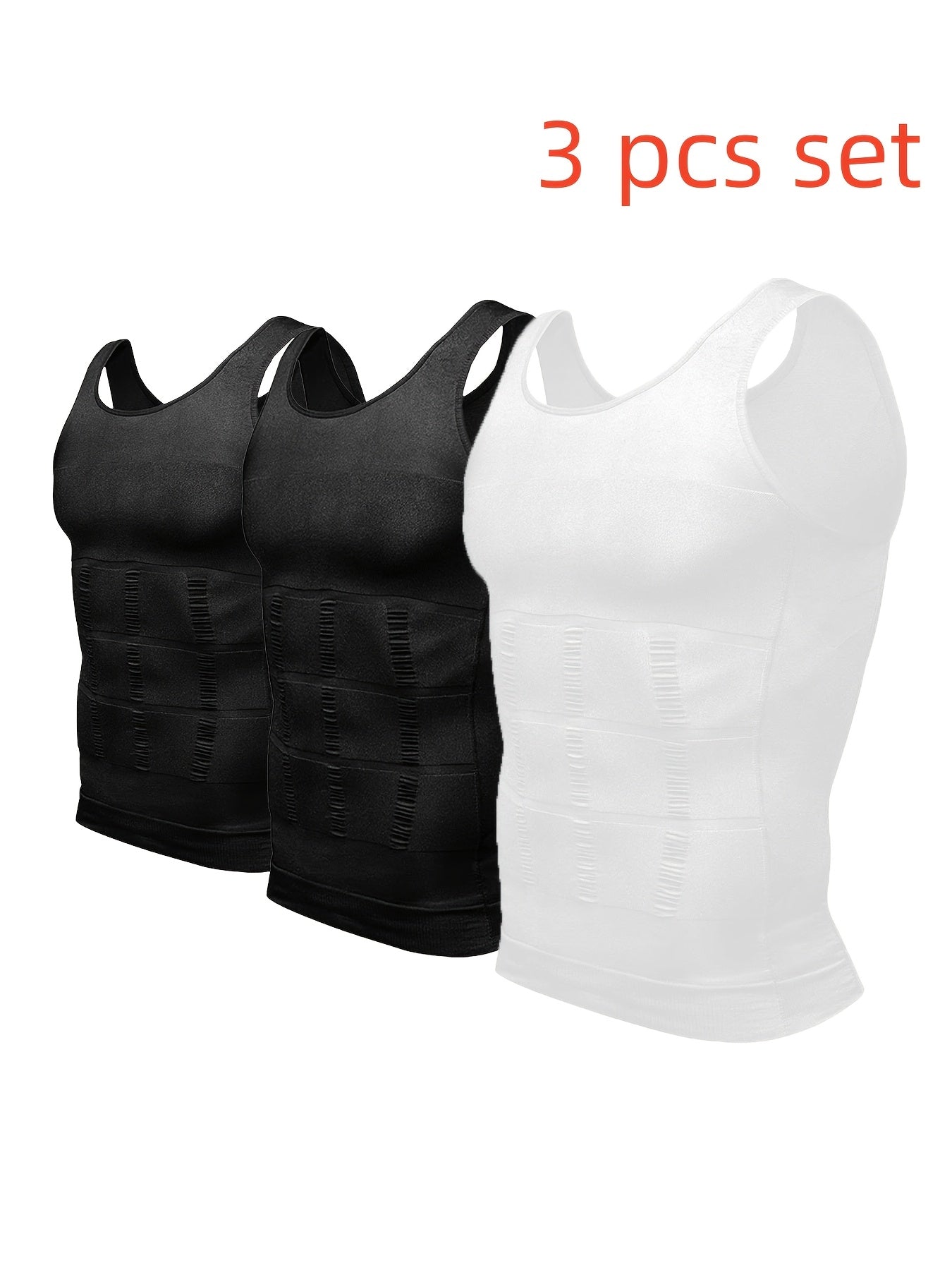 Men's Solid Color Tank Top - Sleeveless – White*3 – view 5