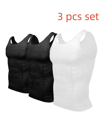 Men's Solid Color Tank Top - Sleeveless – White*3 – view 5
