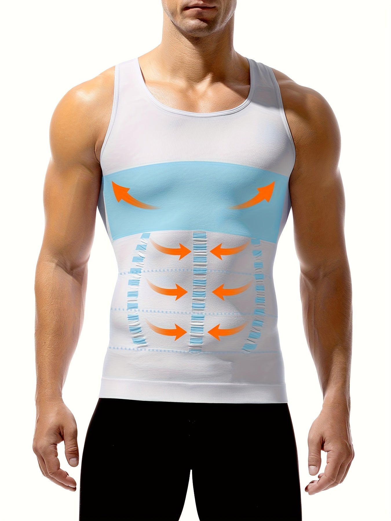 Men's Solid Color Tank Top - Sleeveless – White*3 – view 8