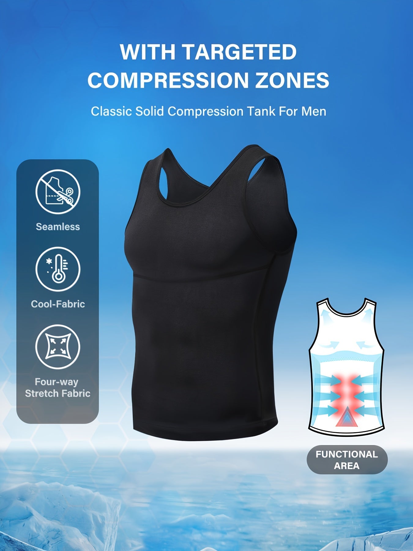 Men's Solid Color Tank Top - Sleeveless – White*3 – view 9