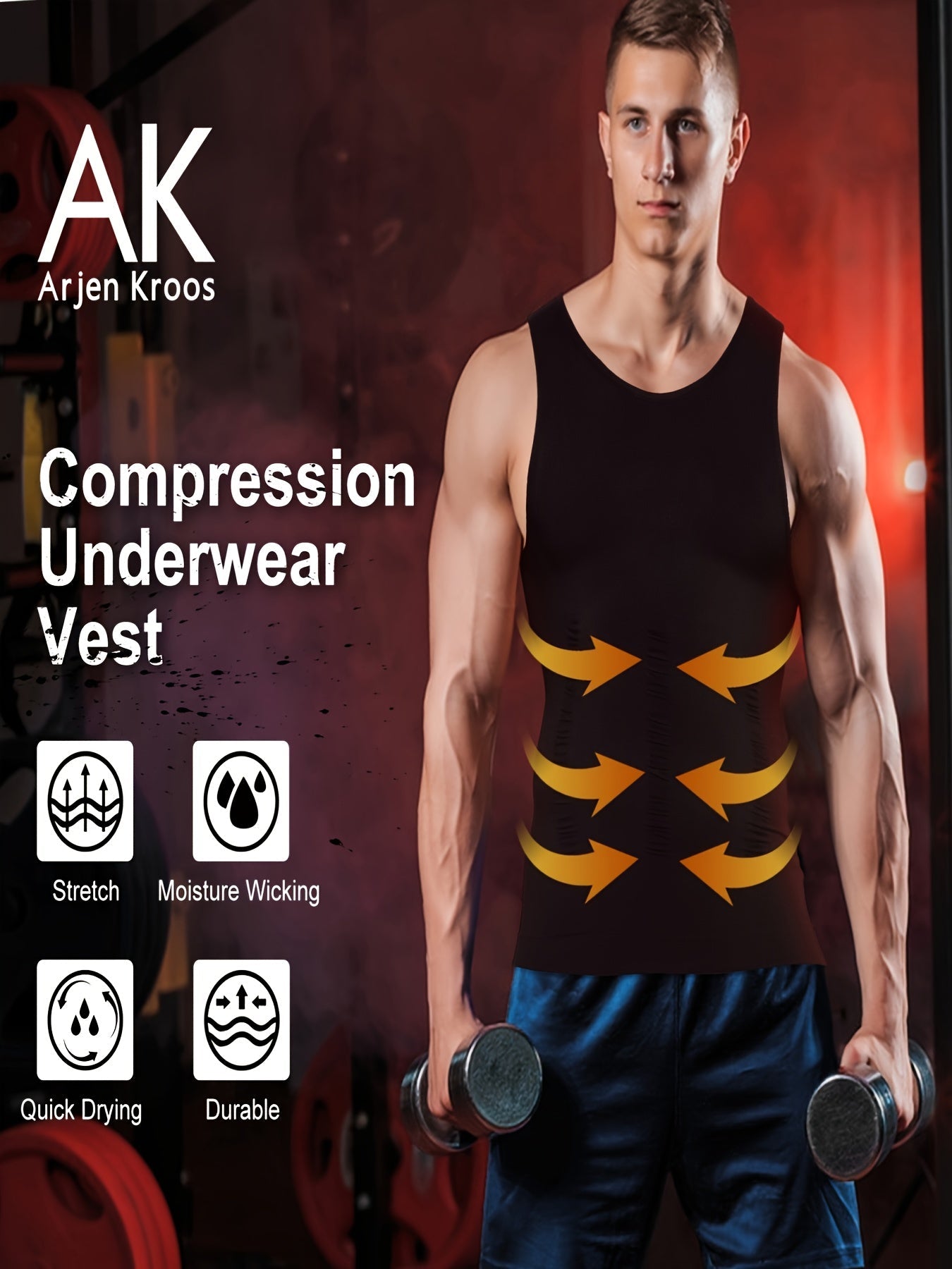 Men's Solid Color Tank Top - Sleeveless – White*3 – view 10