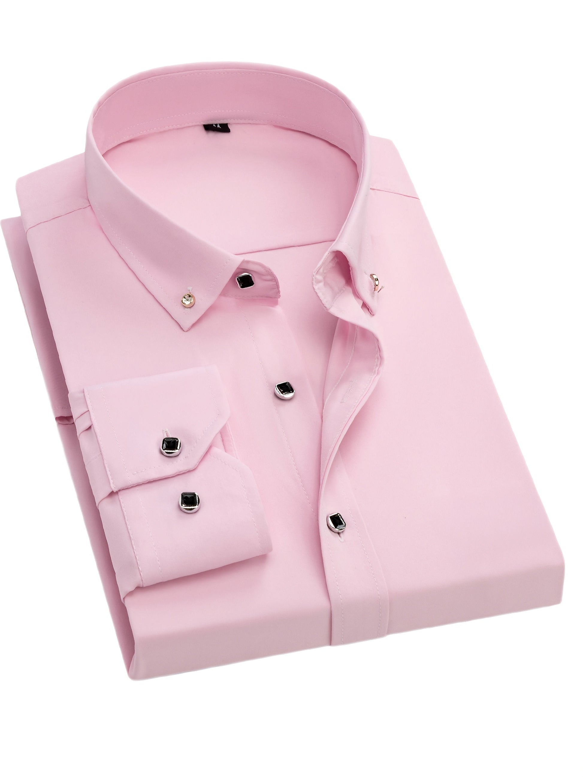 Men's Solid Long Sleeve Dress Shirt - Statement Button – view 10